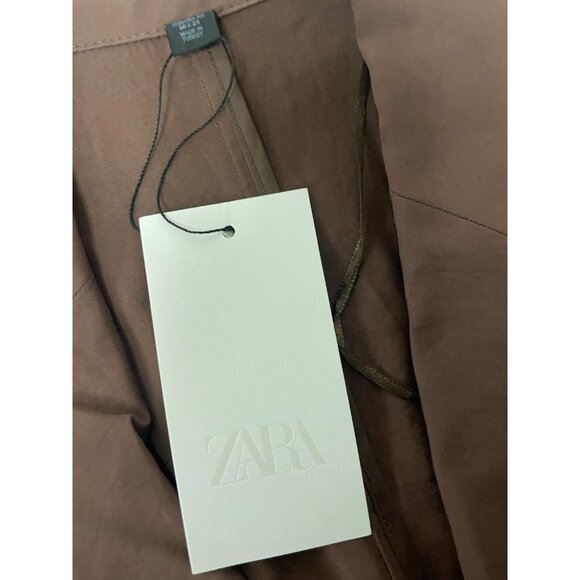 Zara Womens Blazer Suit Jacket XS Chocolate Brown Tie Belt 2010/821 NWT - Picture 7 of 14